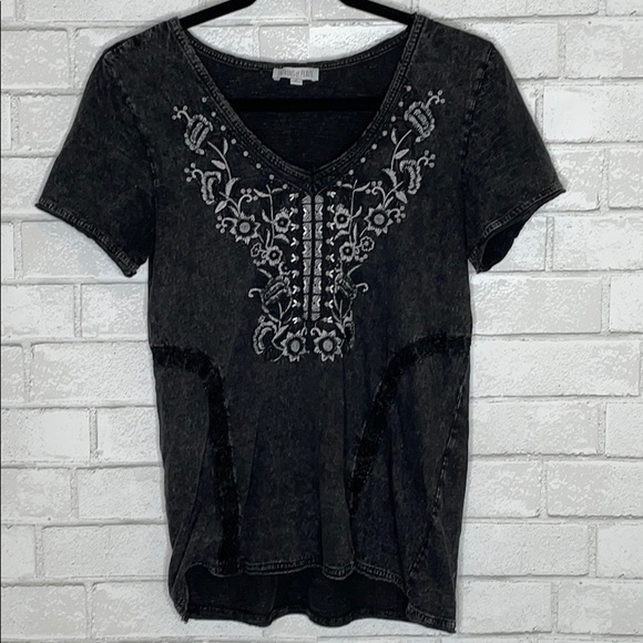 Patrons of Peace Black Faded Patterned Tee - Picture 2 of 9